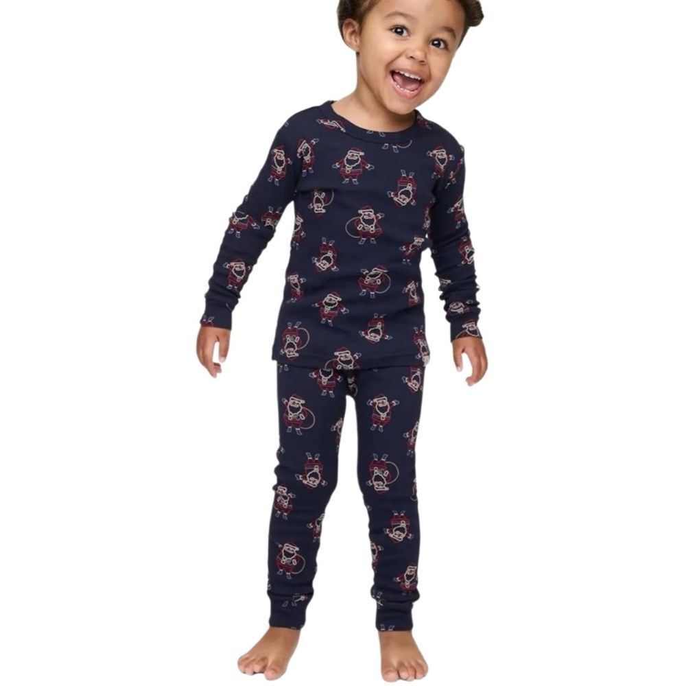GAP Baby & Toddler Organic Brushed Cotton Holiday PJ Set- Santa Claus